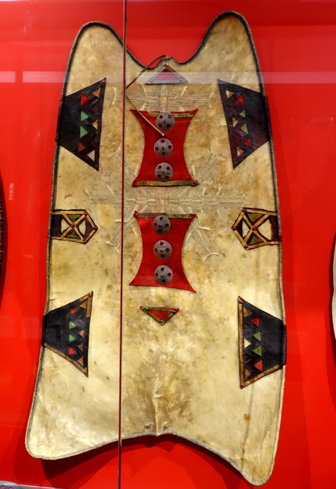 Shield, Tuareg, North Africa, oryx hide - Peabody Museum, Harvard University - DSC05994