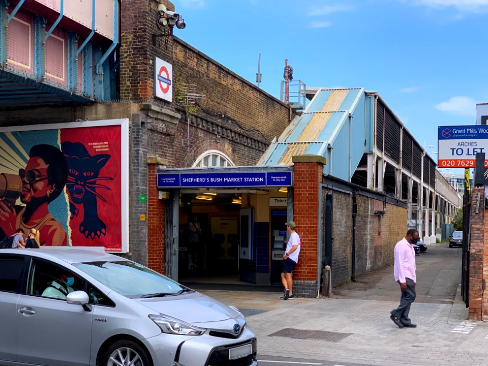 Shepherd's Bush Market station entrance 2 2020