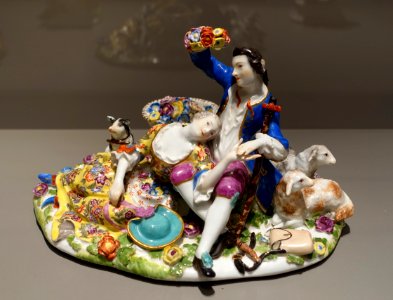 Shepherd lovers, Johann Joachim Kaendler, Meissen Porcelain Factory, 1740-1744, hard-paste porcelain - Wadsworth Atheneum - Hartford, CT - DSC05168