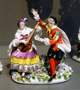 Shepherd musicians, Johann Joachim Kaendler, Meissen Porcelain Factory, c. 1744, hard-paste porcelain - Wadsworth Atheneum - Hartford, CT - DSC05464