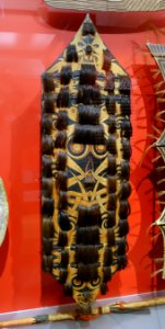 Shield, (kliau), Kayan, Borneo, wood, human hair - Peabody Museum, Harvard University - DSC06002