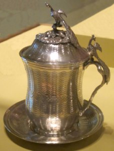 Sherbet cup and its saucer from Istanbul, Turkey, c. 1900, silver, HAA photo