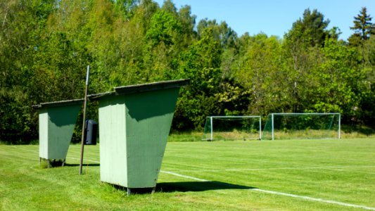 Sheltered benches at the north soccer field in Brastad 1
