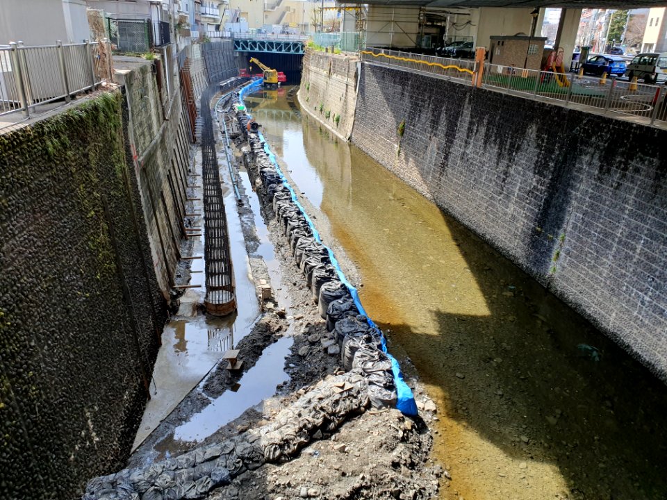Shibuya River being made narrower 5