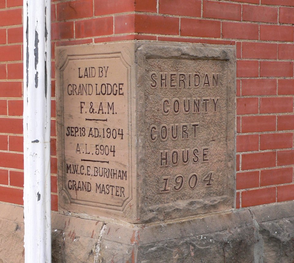 Sheridan County, Nebraska courthouse cornerstone