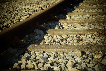Railroad tracks railway close up