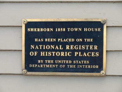 Sherborn 1858 Town House plaque - Sherborn, MA - DSC03030