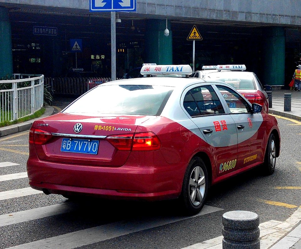 Shenzhen VW Lavida red taxi 1