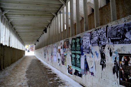 Sheltered walkway of Public Safety Building, 152 Princess Street, Winnipeg, Manitoba photo