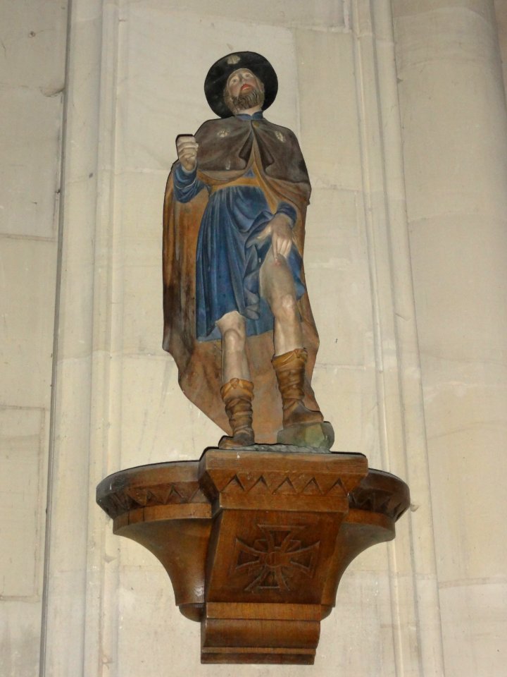 Sissonne (Aisne) Église Saint-Martin, intérieur (06), statue St.Roch