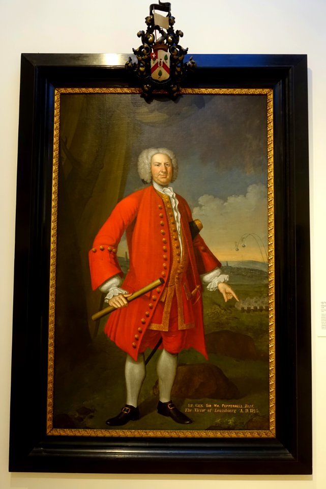 Sir William Pepperrell by John Smibert, commemorating the battle of Louisbourg, 1745, oil on canvas - Peabody Essex Museum - DSC07018