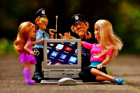 Police children social networking photo
