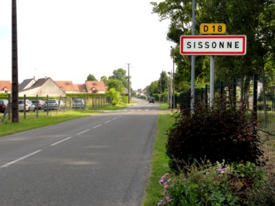 Sissonne (Aisne) city limit sign