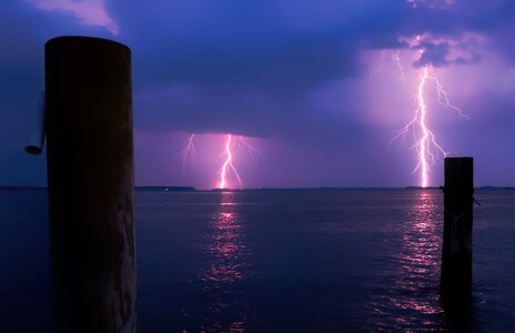 Reflections lightning storm