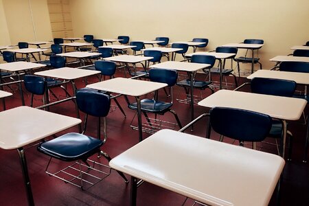 Desks rows education photo