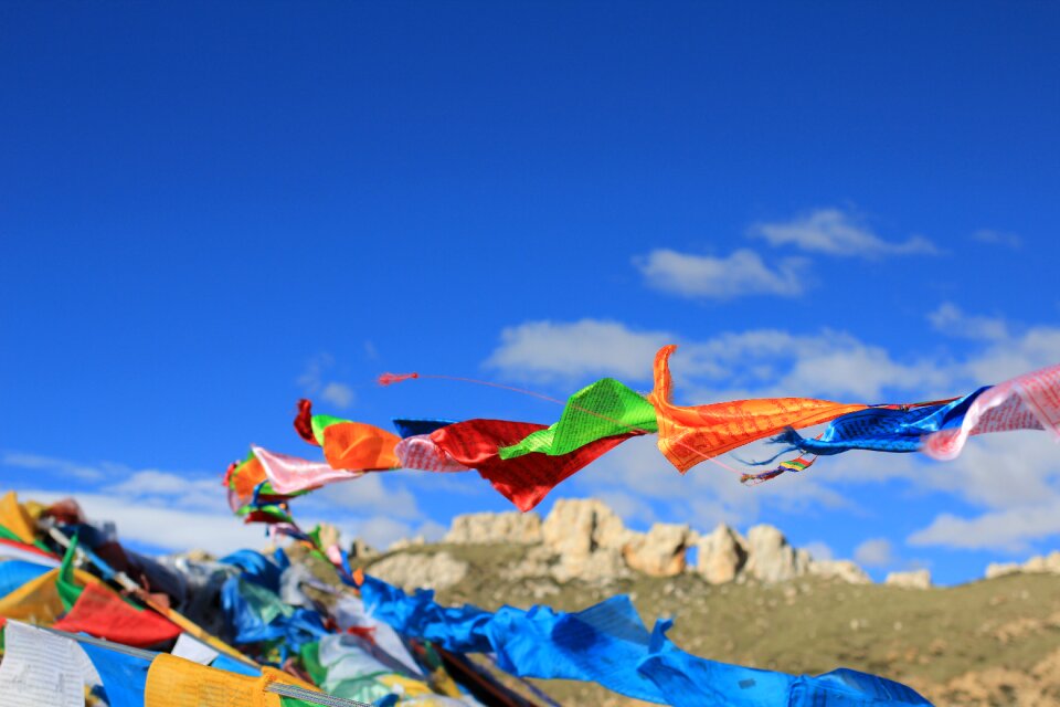Tibet prayer flags faith