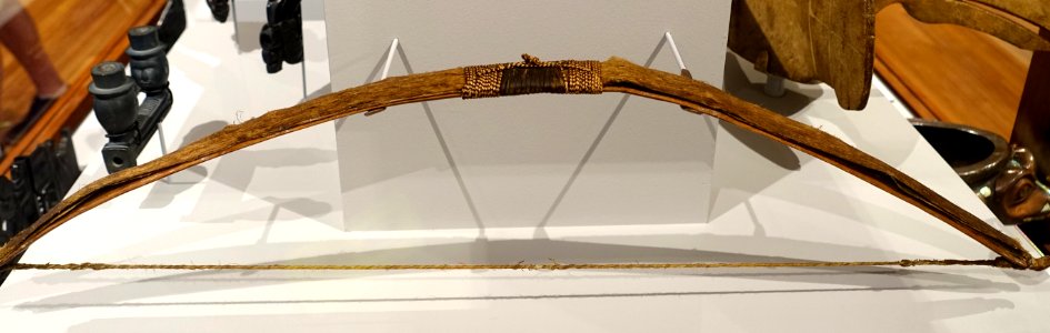 Sinew-backed bow, Chinook, probably collected on the Columbia River in 1795 by Captain Charles Bishop of the British ship Ruby - Native American collection - Peabody Museum, Harvard University - DSC06135