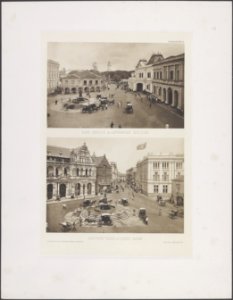 Singapore. Boven Post-Office & Cavenagh Bridge. Onder Battery Road & Chartere…, Bestanddeelnr 844 06