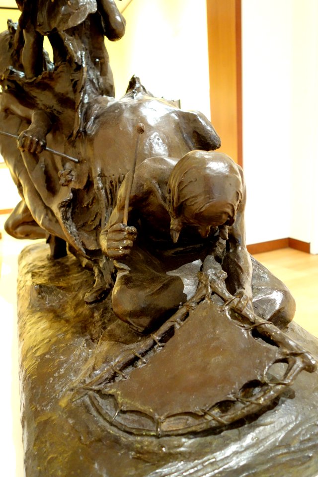 Sioux Indian Buffalo Dance by Solon H. Borglum, view 5, modeled 1902, bronze - New Britain Museum of American Art - DSC09040
