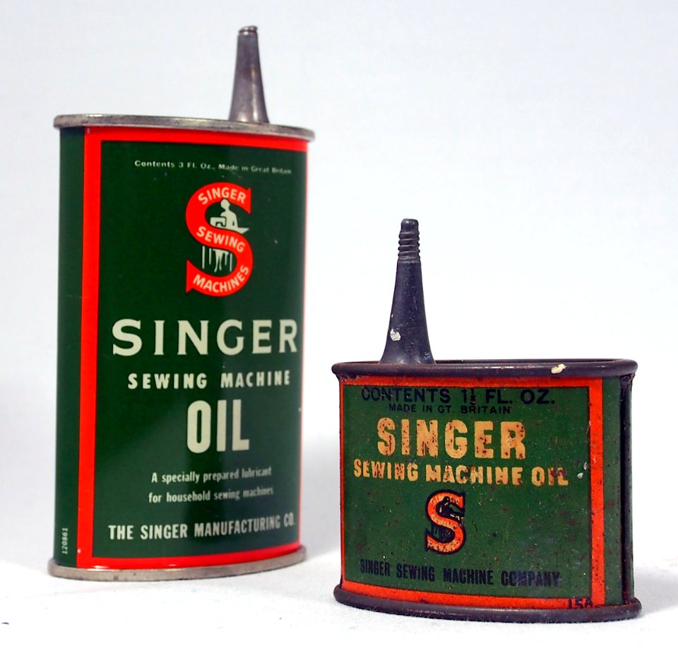 Singer sewing machine oil small and big tins, pic 2