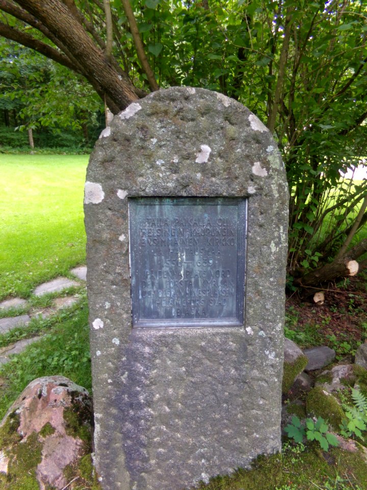 Site of Helsinki's First Church 1 memorial stone