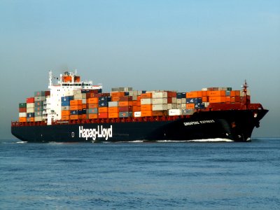 Singapore Express approaching Port of Rotterdam, Holland 24-Jan-2006