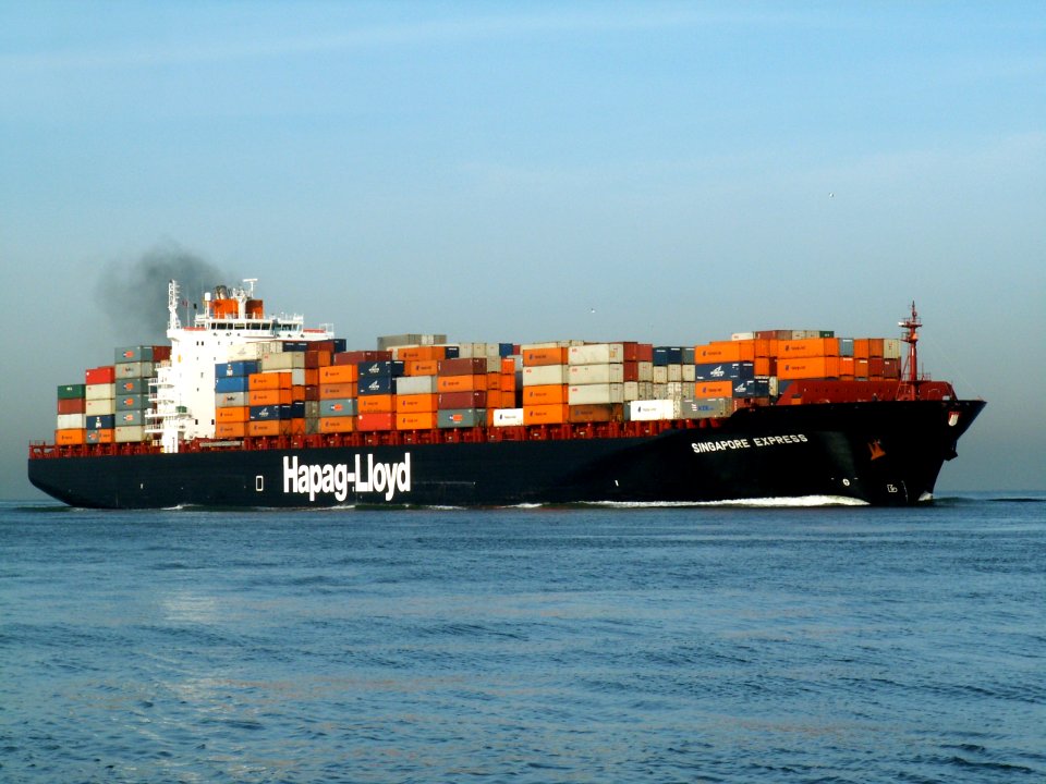 Singapore Express p3 approaching Port of Rotterdam, Holland 24-Jan-2006