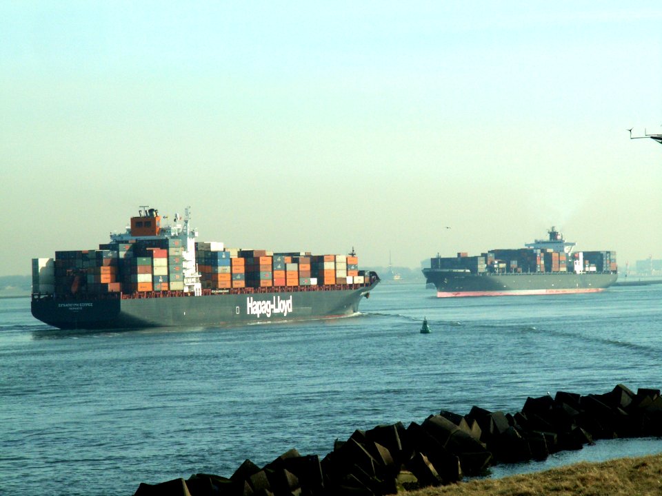 Singapore Express & Nyk Lyra, Port of Rotterdam, Holland 24-Jan-2006