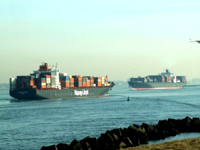 Singapore Express & Nyk Lyra, Port of Rotterdam, Holland 24-Jan-2006