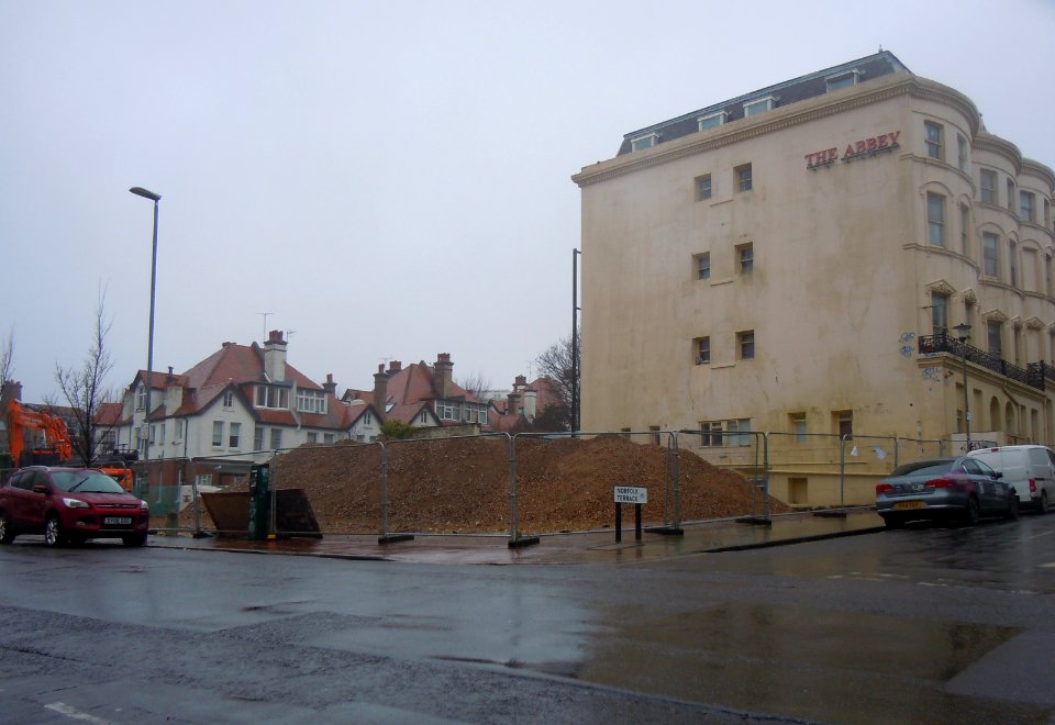 Site of former Montpelier Place Baptist Church, Hove (January 2018, immediately after demolition) (2)
