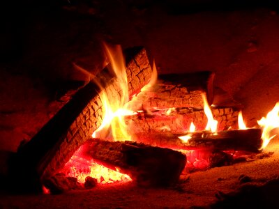Logs flame heat