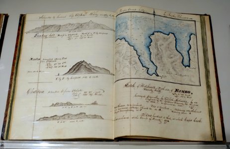 Sketches of the Society Islands, from a journal kept on board the whaleship Elizabeth, by Jonathan Peal Saunders, 1836-1840, ink and pen on paper - Peabody Essex Museum - Salem, MA - DSC05044