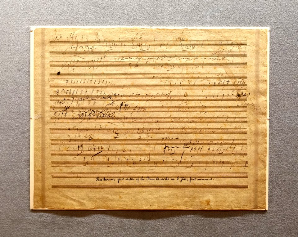 Sketches for the first movement of the Fifth Piano Concerto, op. 73, ('Emperor'), Beethoven, 1809, musical autograph - Morgan Library & Museum - New York City - DSC06701