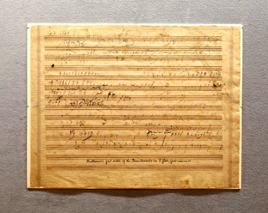Sketches for the first movement of the Fifth Piano Concerto, op. 73, ('Emperor'), Beethoven, 1809, musical autograph - Morgan Library & Museum - New York City - DSC06701