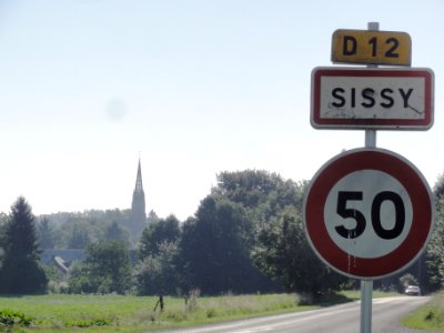 Sissy (Aisne) city limit sign photo