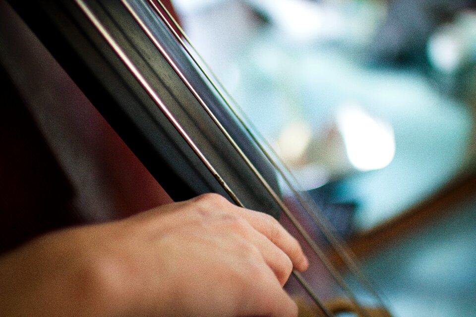 Orchestra playing music