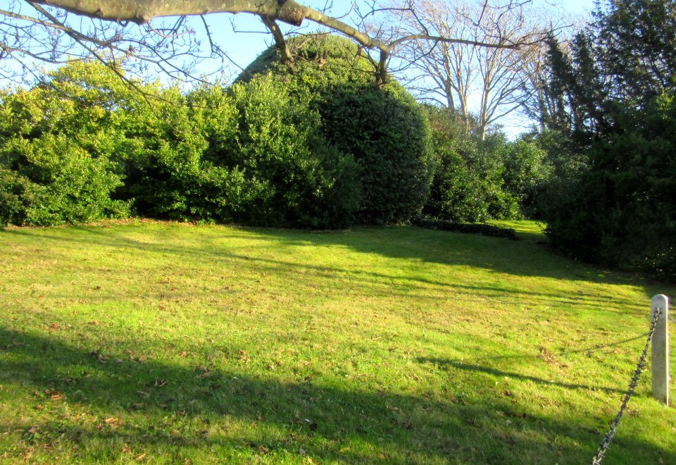 Site of former Quaker Burial Ground (behind hedges), The Green, Rottingdean (December 2016) (1)