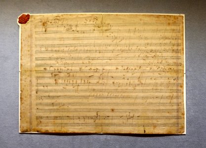 Sketches for the first movement of the Fifth Piano Concerto, op. 73, ('Emperor'), Beethoven, from the Grasnick 3 Sketchbook, 1808-1809, musical autograph - Morgan Library & Museum - New York City - DSC06698