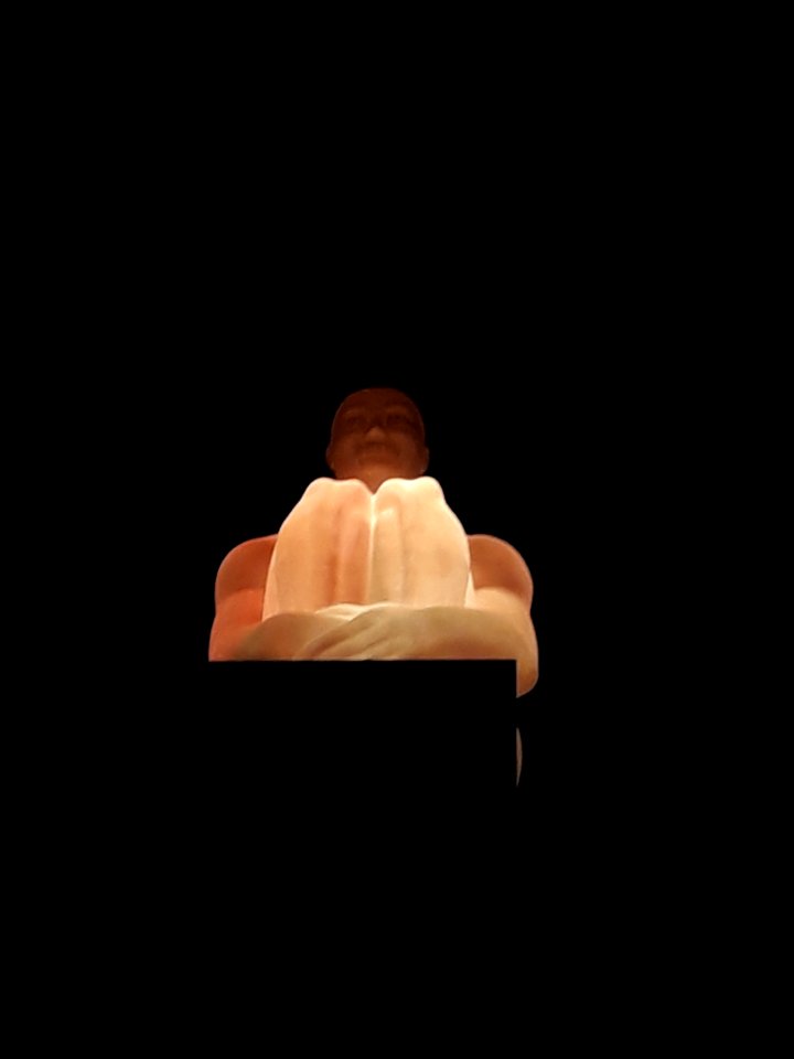 Sitting man Cascade Yerevan night - 2