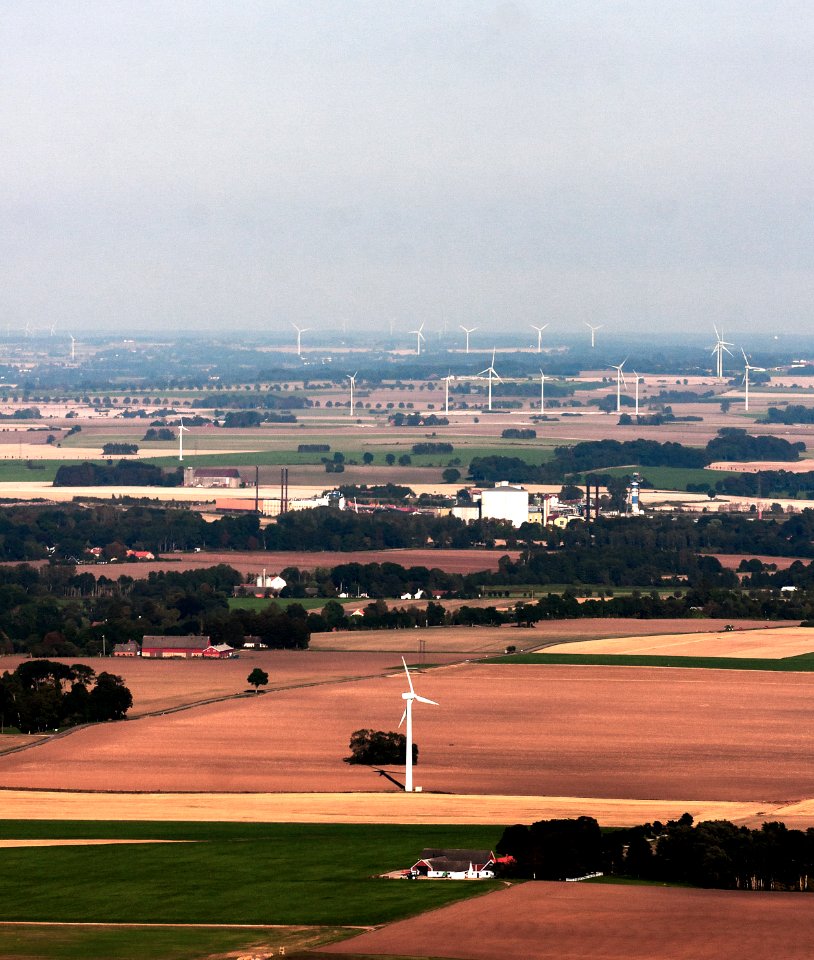 Skånsk vindkraft–flygbild 06 september 2014