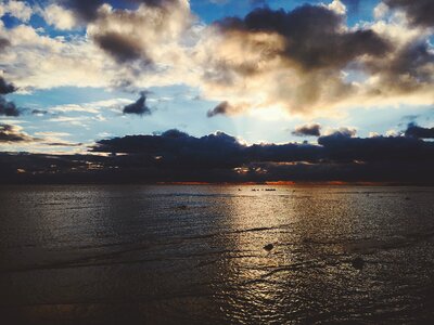 Sea sunset dramatic