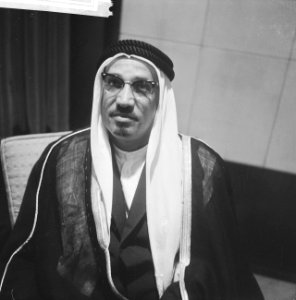 Sjeik Hamed bin Alkhailifa op Schiphol Kop van de sjeik, Bestanddeelnr 912-7839