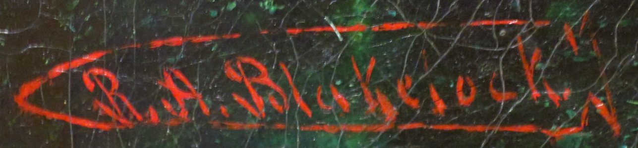 Signature of American painter Ralph Albert Blakelock, c. 1883-1889