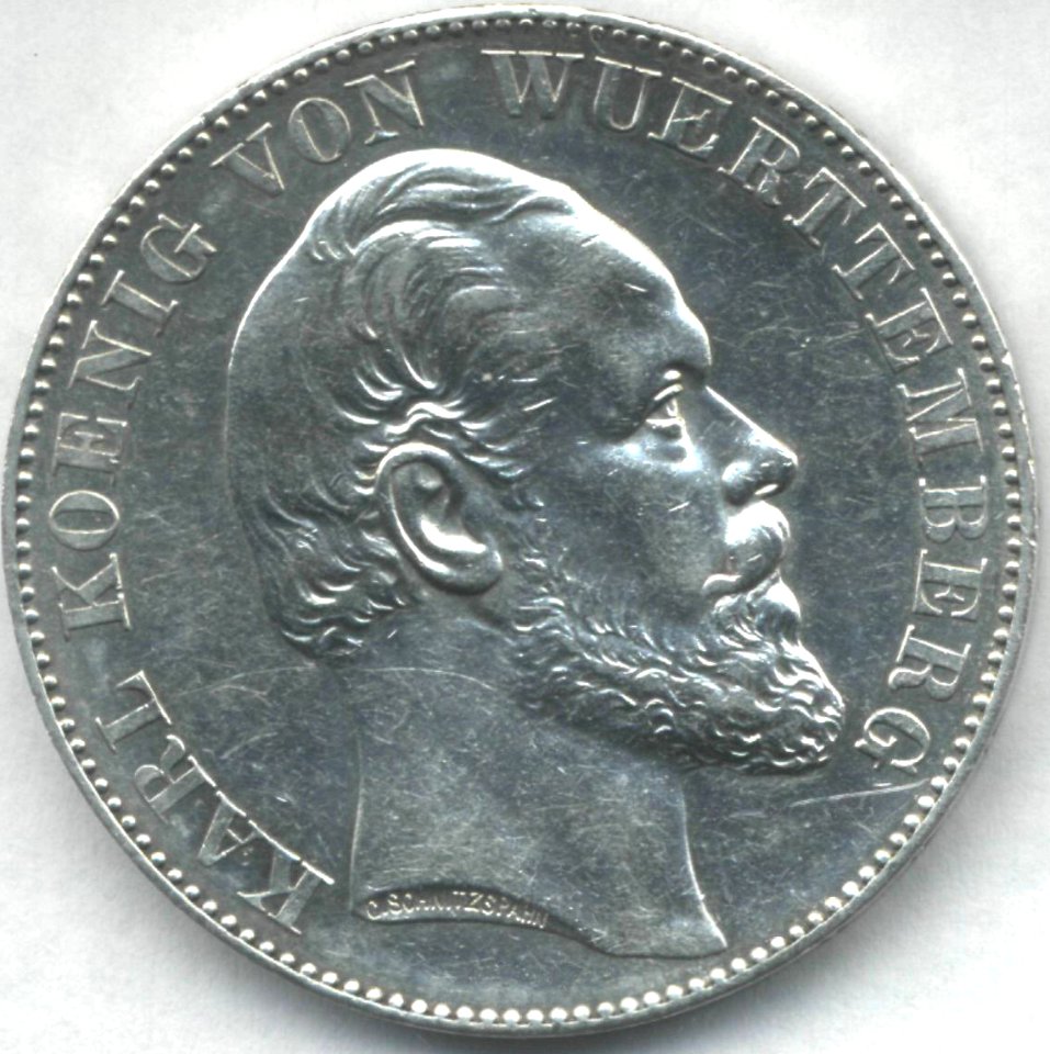 Siegestaler Wurttemberg obverse 1871