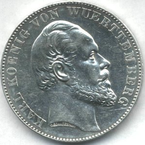Siegestaler Wurttemberg obverse 1871