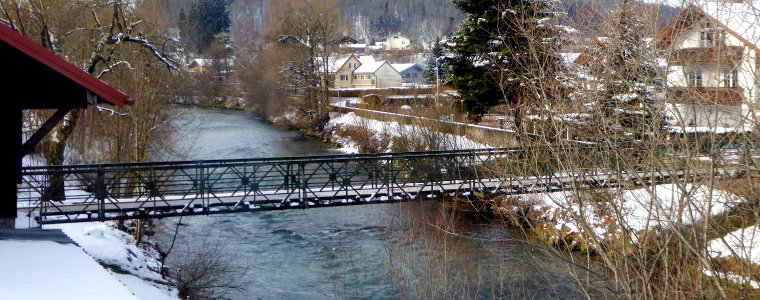 Siegsdorf, Fußgängerbrücke Weiße Traun, 1