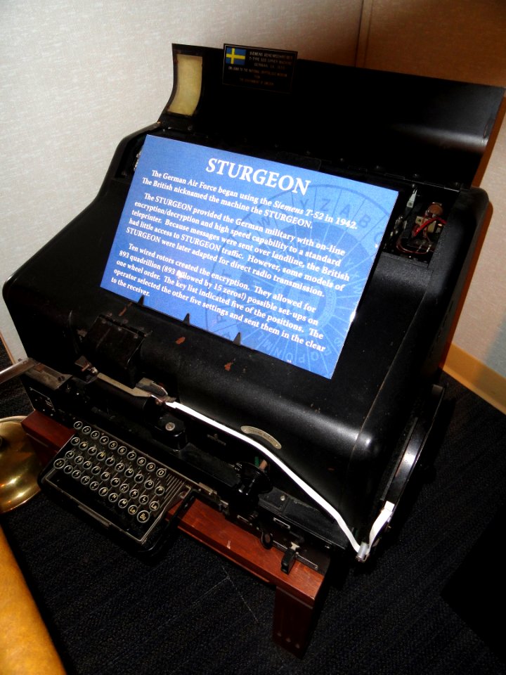 Siemens T-52D Geheimschreiber (STURGEON) cipher machine, c. 1935 - National Cryptologic Museum - DSC07885