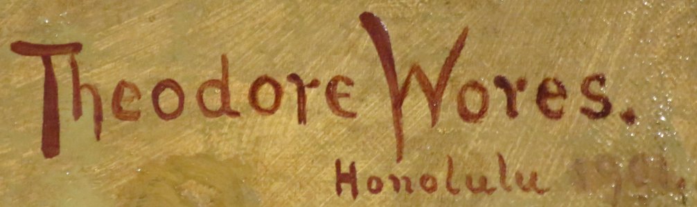 Signature of American painter Theodore Wores, 1901