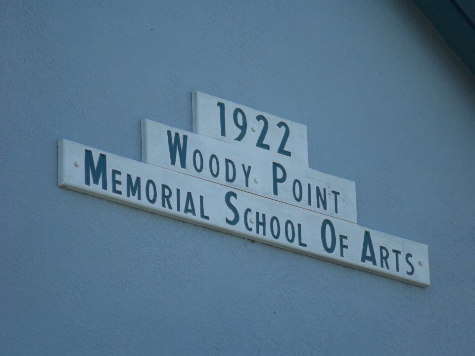 Signage at Woody Point Memorial Hall, Woody Point, Queensland