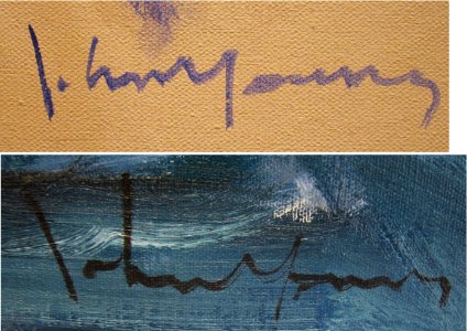 Signature of artist John Young, 1980